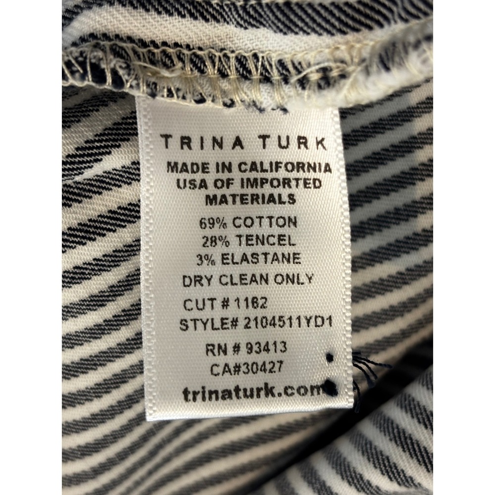 Trina Turk Magnifico Striped Sailor Shorts Women's High‎ Waist Button Nautical - Picture 12 of 13
